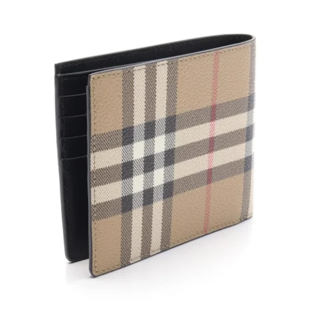 Burberry Vintage Pre-owned Coated canvas wallets Beige Dames