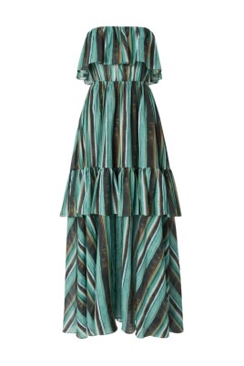 green emerald velvet dress Pinko Green Anficlea Tie-dye Tulle Midi Dress UK S