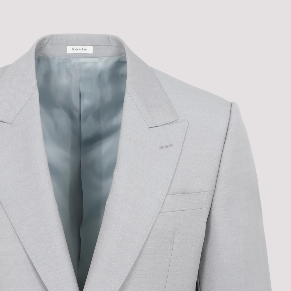 alexander mcqueen Grijze Wol Mohair Jas Ss23 Gray Heren