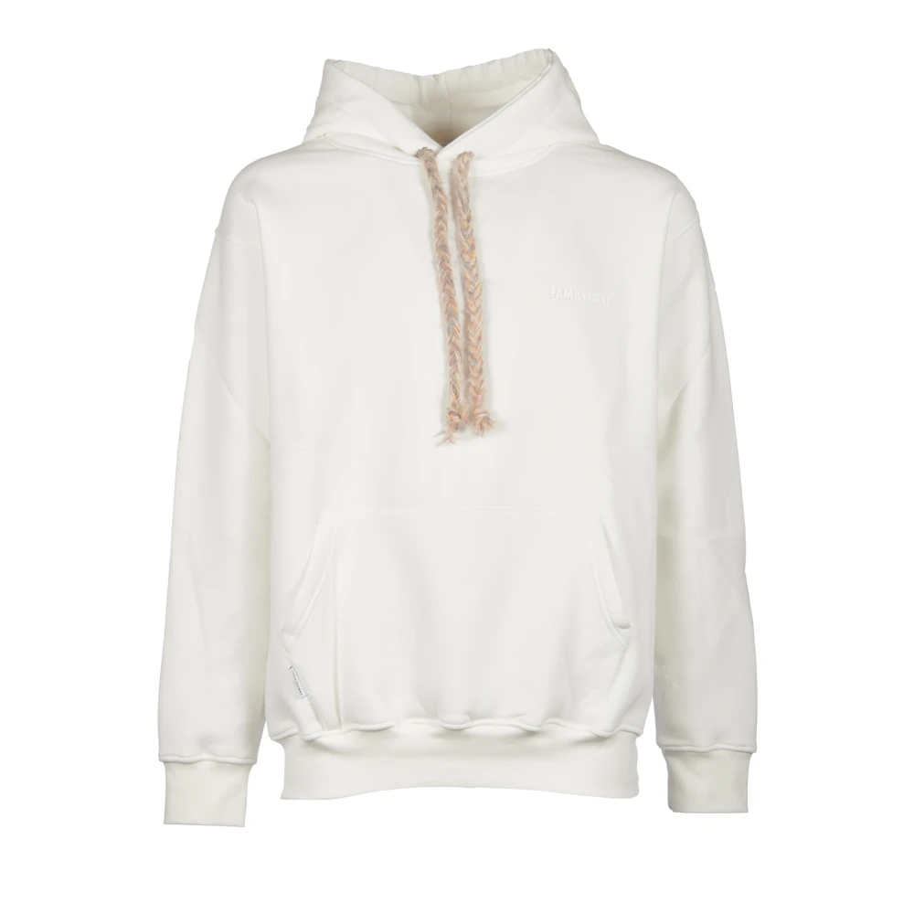 Family First Witte Hoodie met Logo Print White Heren