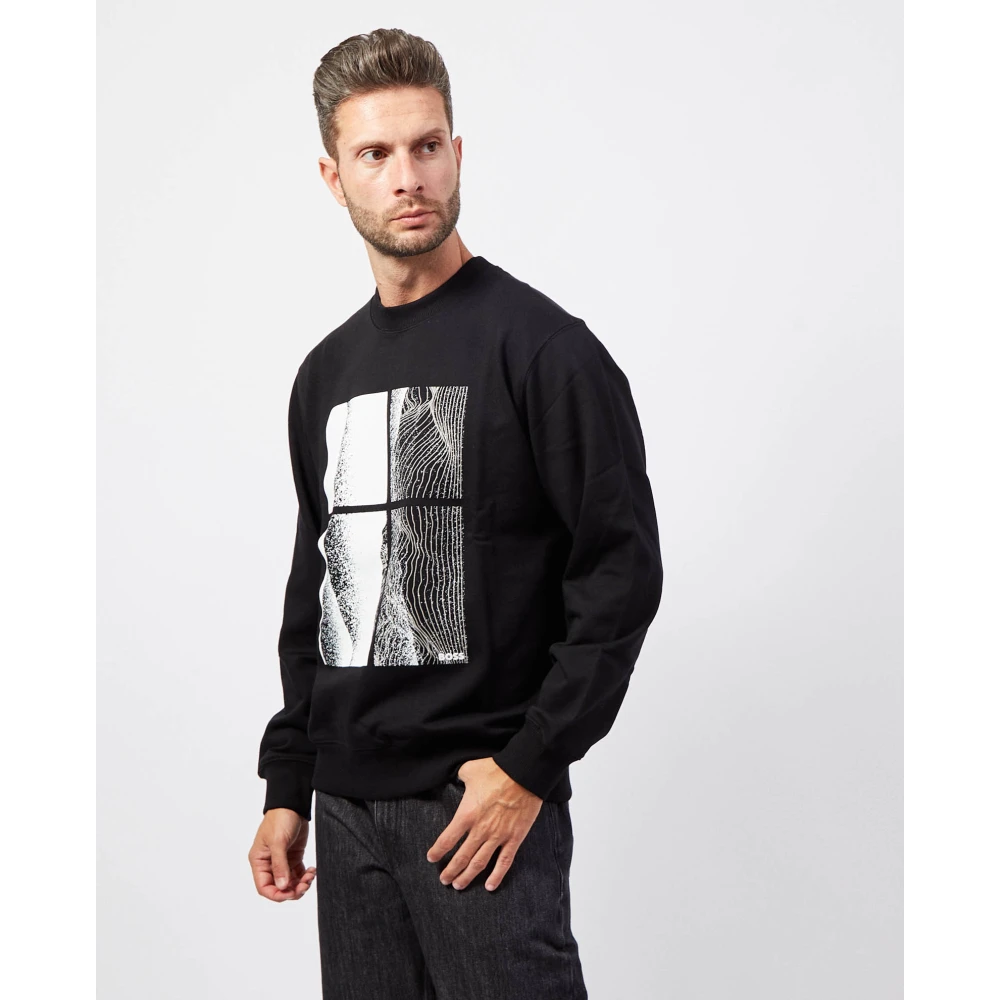 Boss Zwarte Crewneck Sweater Black Heren