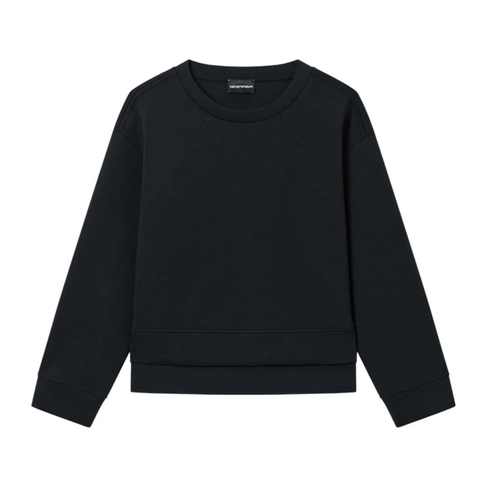 Emporio Armani Vrouw Zwart Gestructureerd Double Jersey Sweatshirt