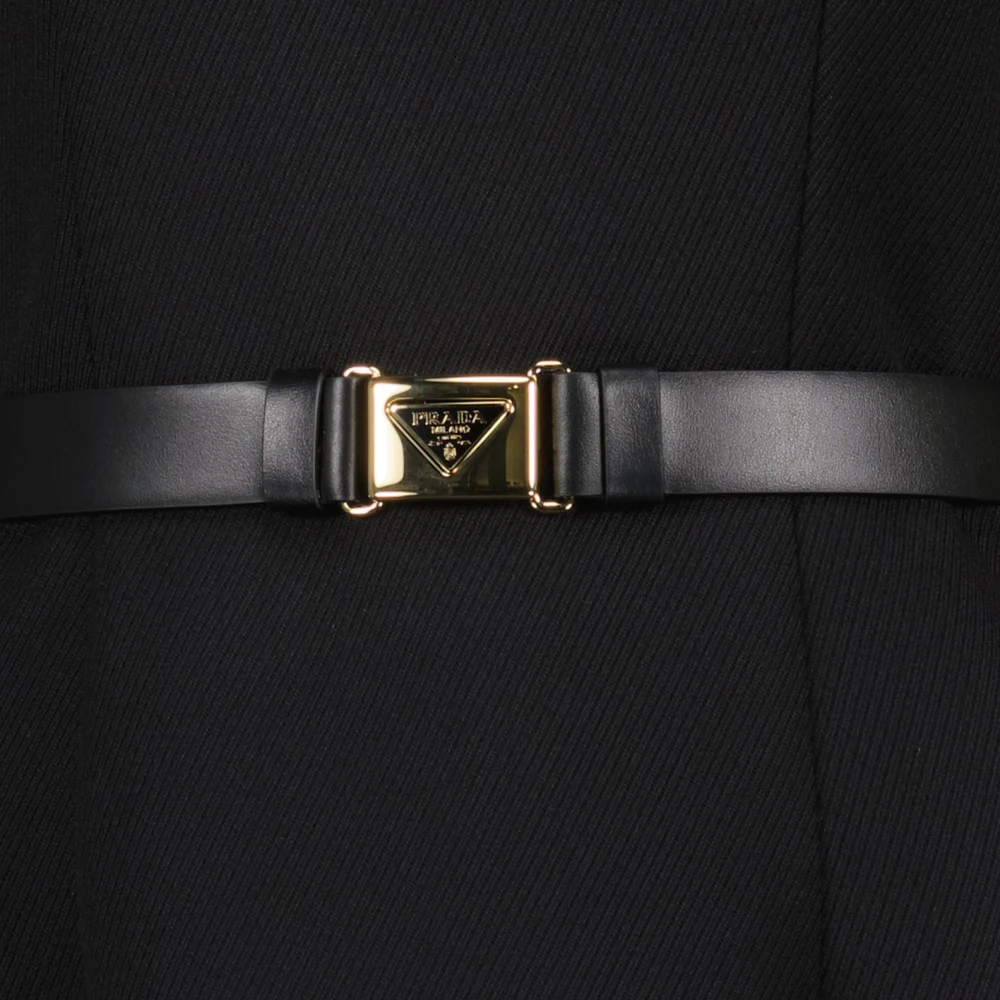 Prada Stretchatté Jurk Black Dames