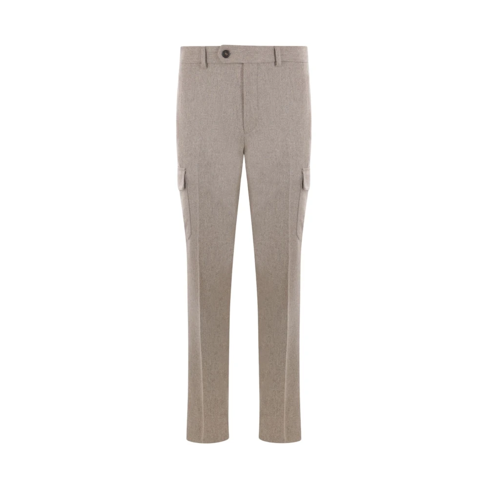 Incotex Beige Cargo Wol-Kasjmier Broek Beige Heren