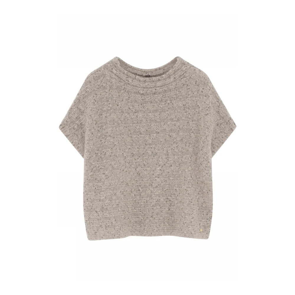 Gustav Cozy Knit Cape Beige Dames