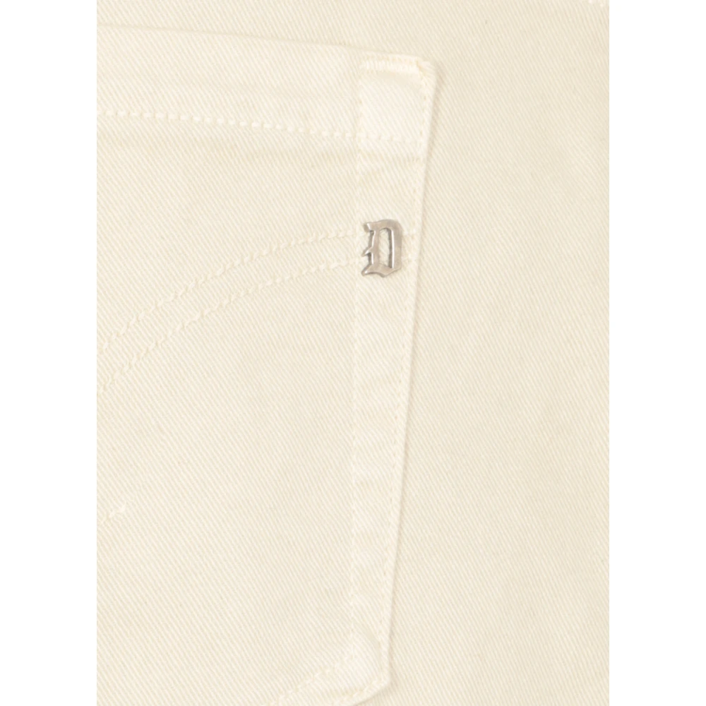 Dondup Ivoor Katoenen Jeans met Borduurwerk Beige Heren