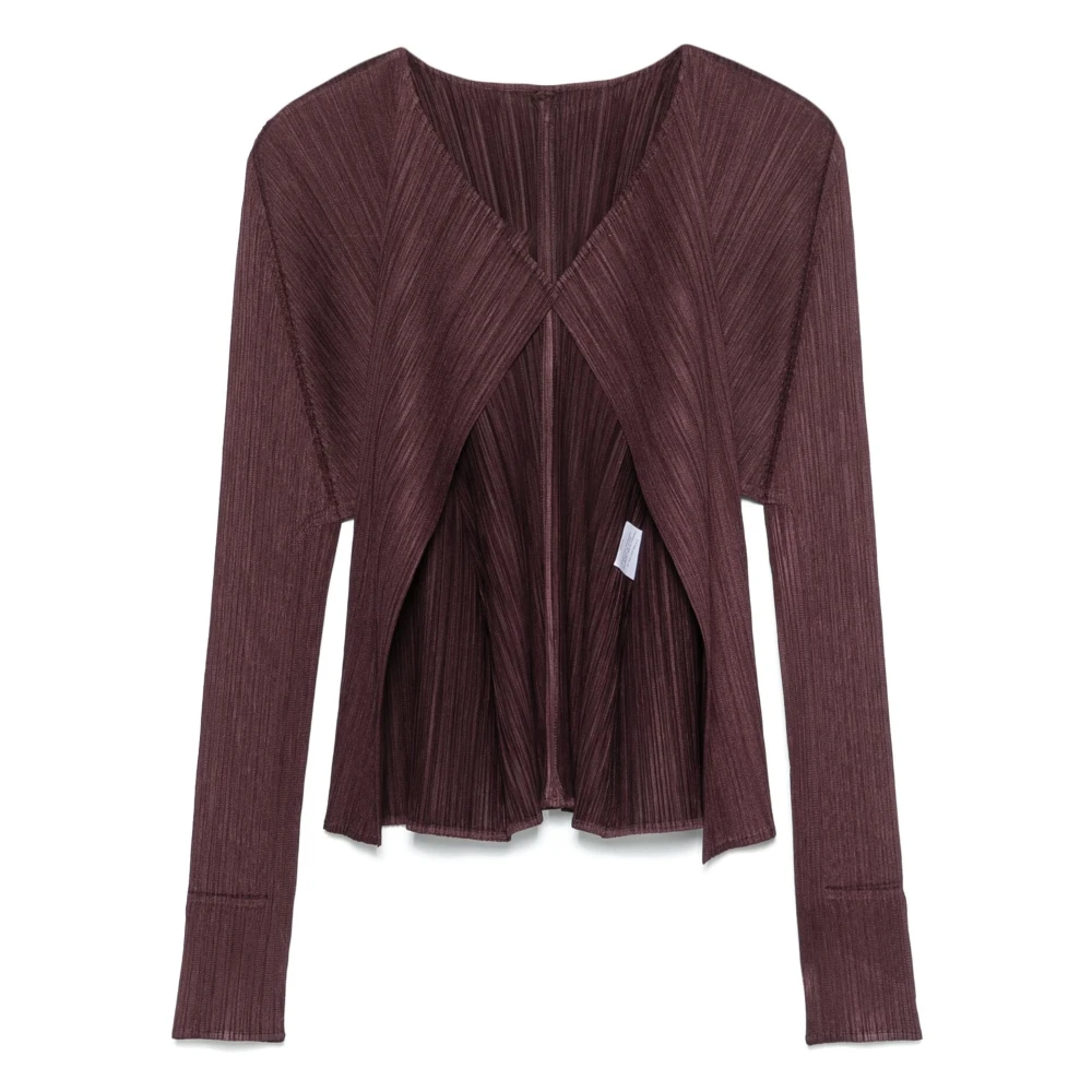 Issey Miyake Stijlvol Gebreid Vest Brown Dames
