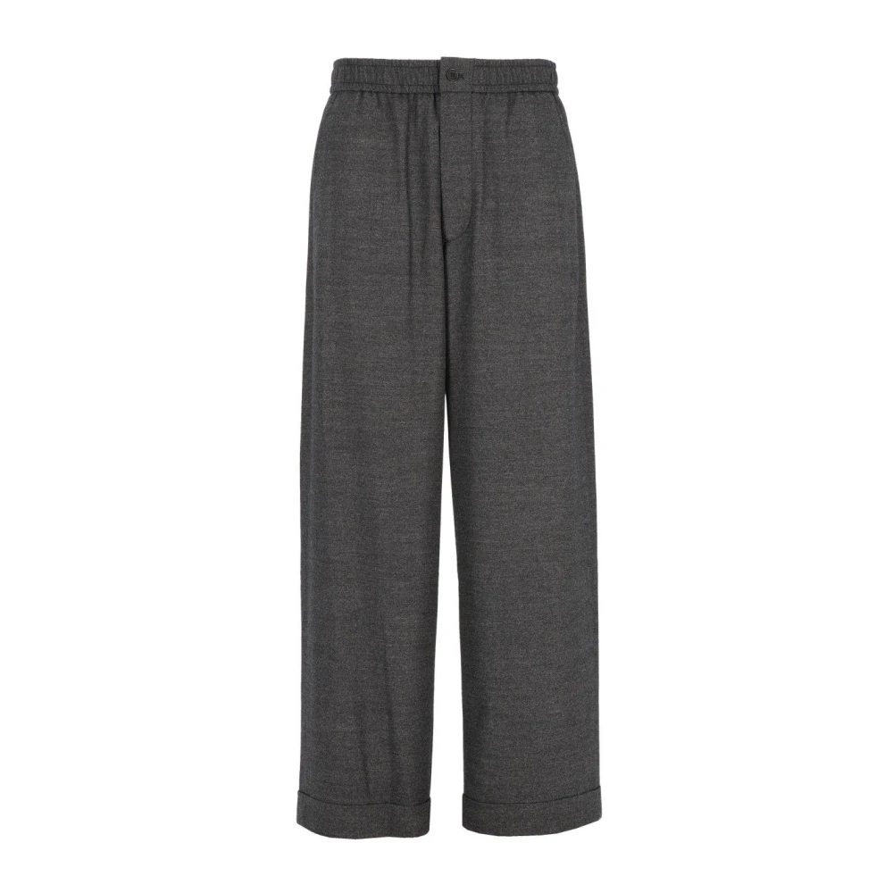 Giorgio Armani Wide Trousers, Male, Xl, Oversized Wide Trousers Gray