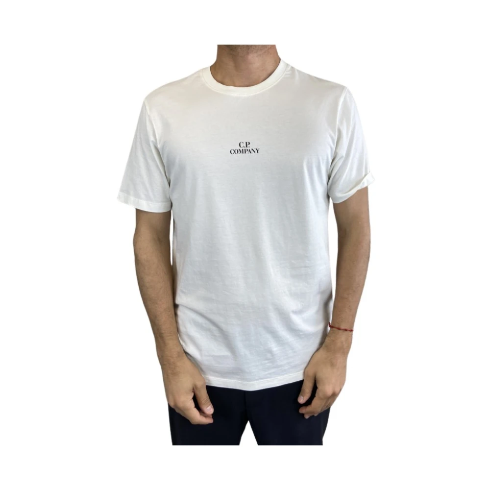 C.P. Company Wit T-shirt met korte mouwen en achterletters White Heren