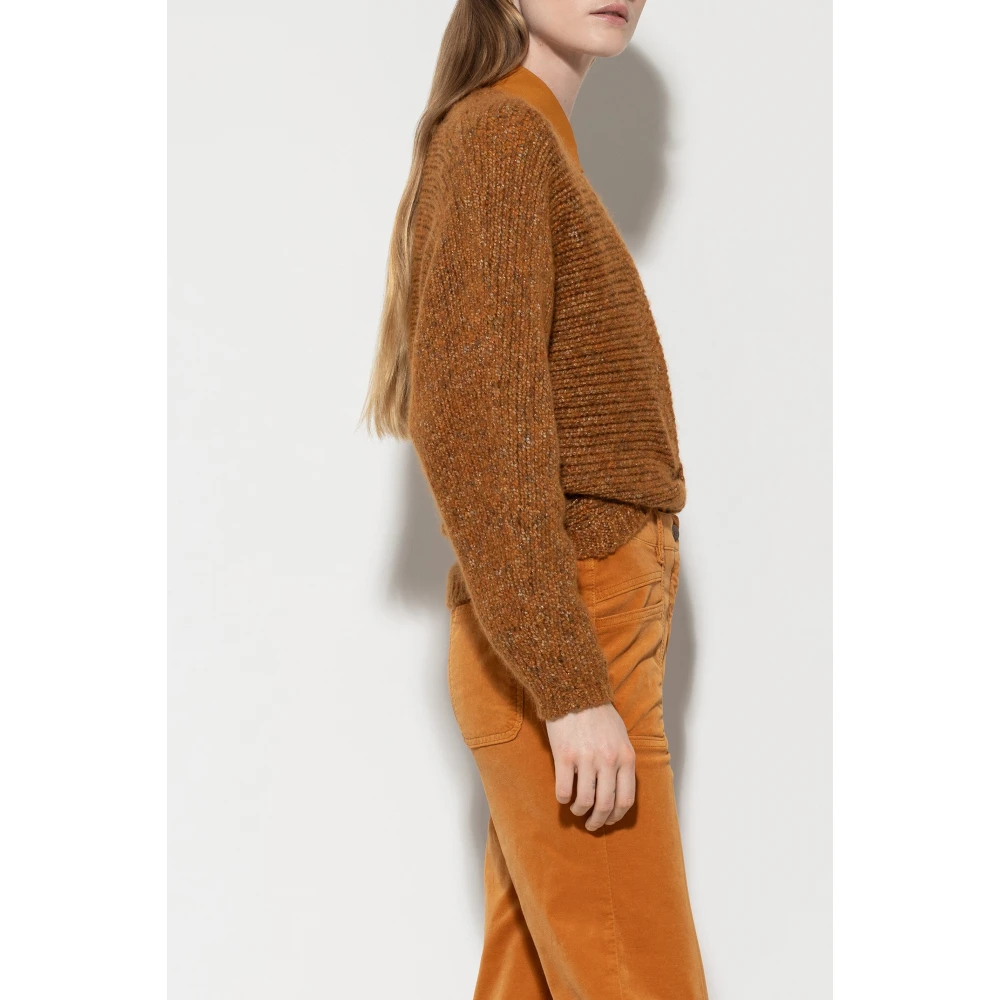 LUISA CERANO Tweed Cardigan in Parallelo-Optik kurkuma Orange Dames