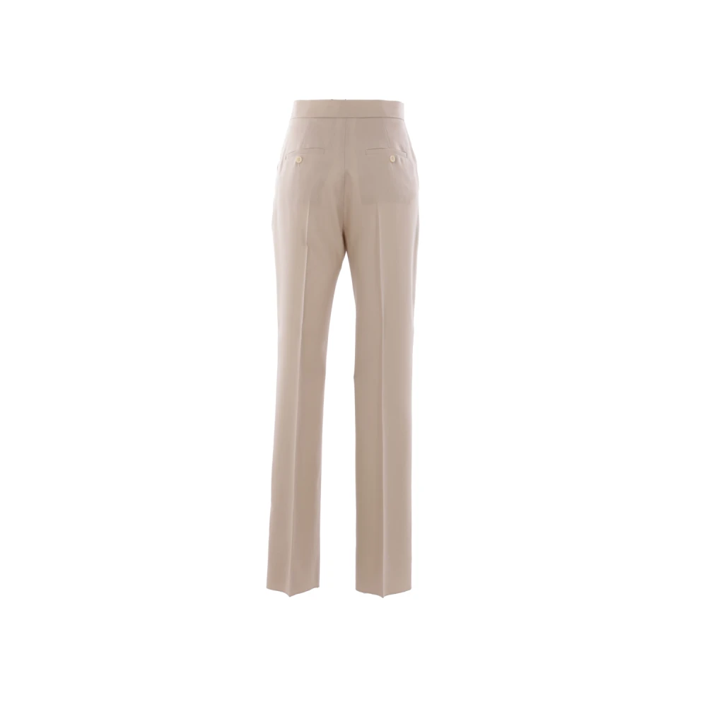 Max Mara Beige Mohair en Zijden Broek Beige Dames