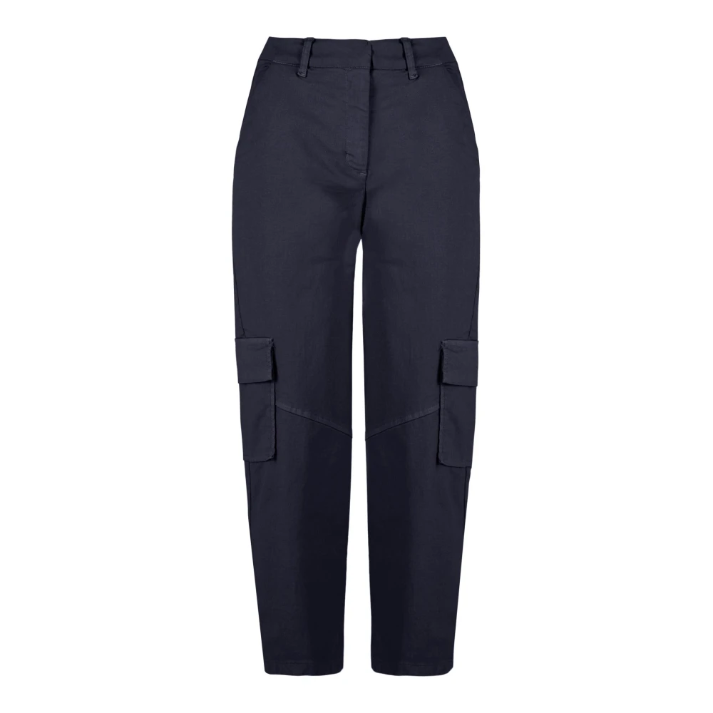 Bomboogie Women's Blue Straight Trousers,, High Waisted Cargo Trousers Medium