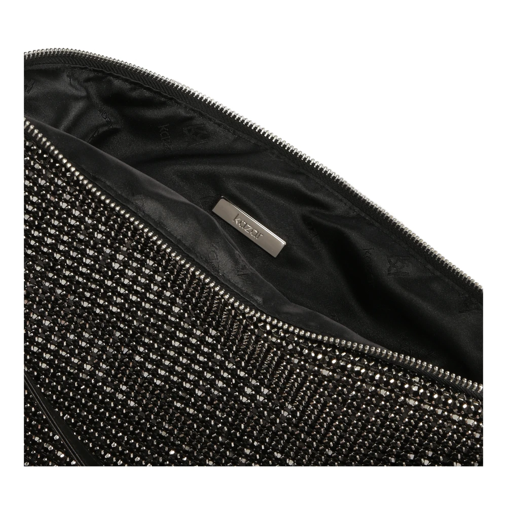 Kazar Zwarte handtas versierd met zirkonen Black Dames