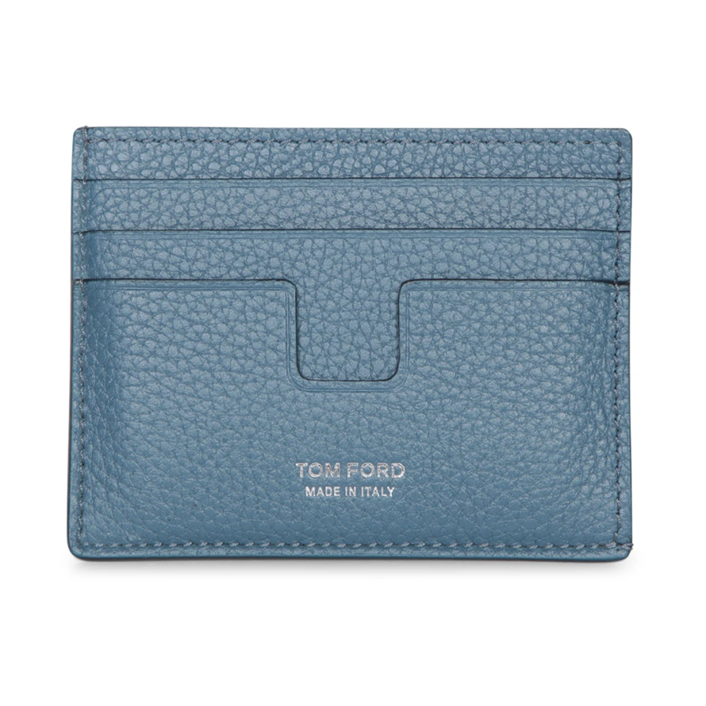 Tom Ford Men's Blue Grain Leather Classic Cardholder - Wallets & Cardholders - One Size - Accessories