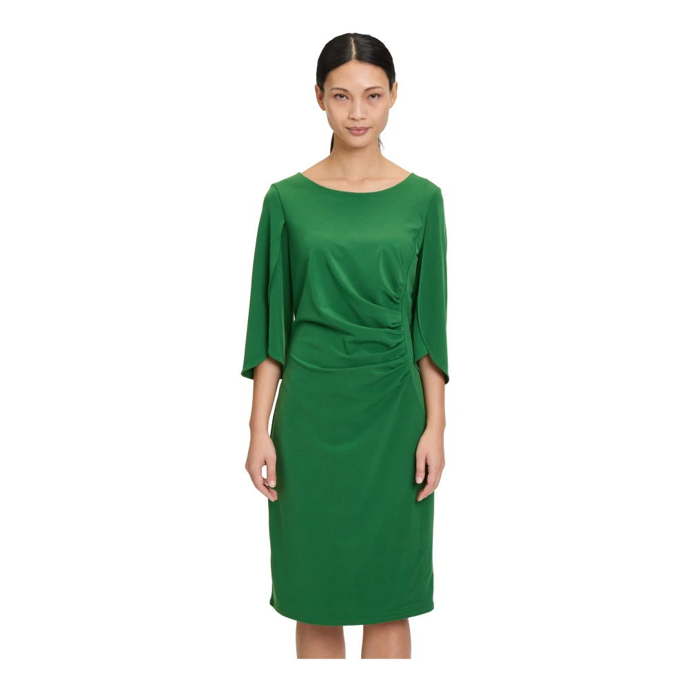 Vera Mont Elegante Jersey Jurk met 3 4 Mouwen Green Dames