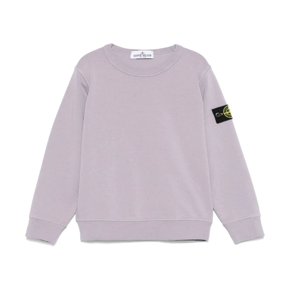 Stone Island Purple Crewneck Sweatshirt - Male - Kids Sweatshirts - 8 Y - Kids