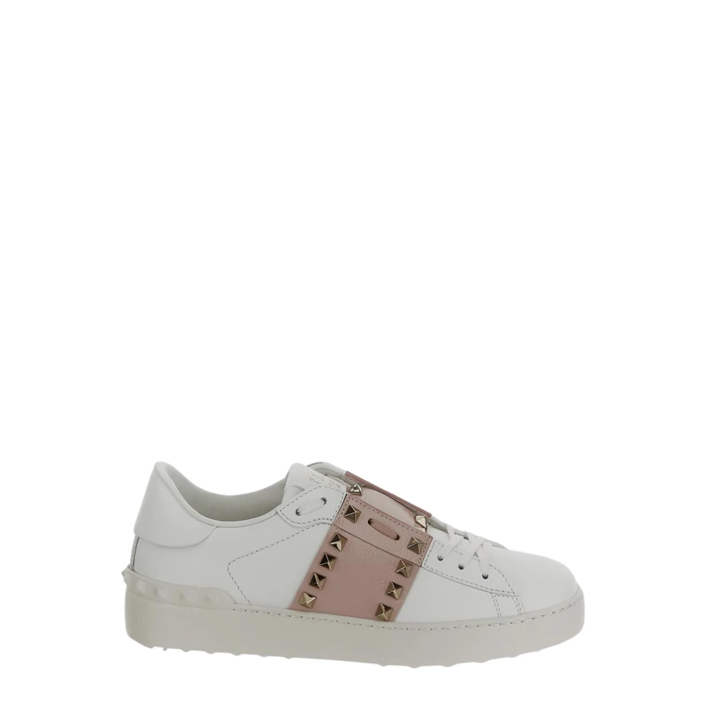 Valentino Garavani Leren Rockstud Untitled Sneaker White Dames