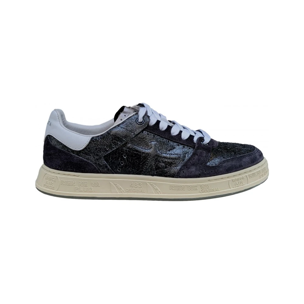 Premiata Men's Black Sneakers, 11 Uk, Quinn Leather Trainers