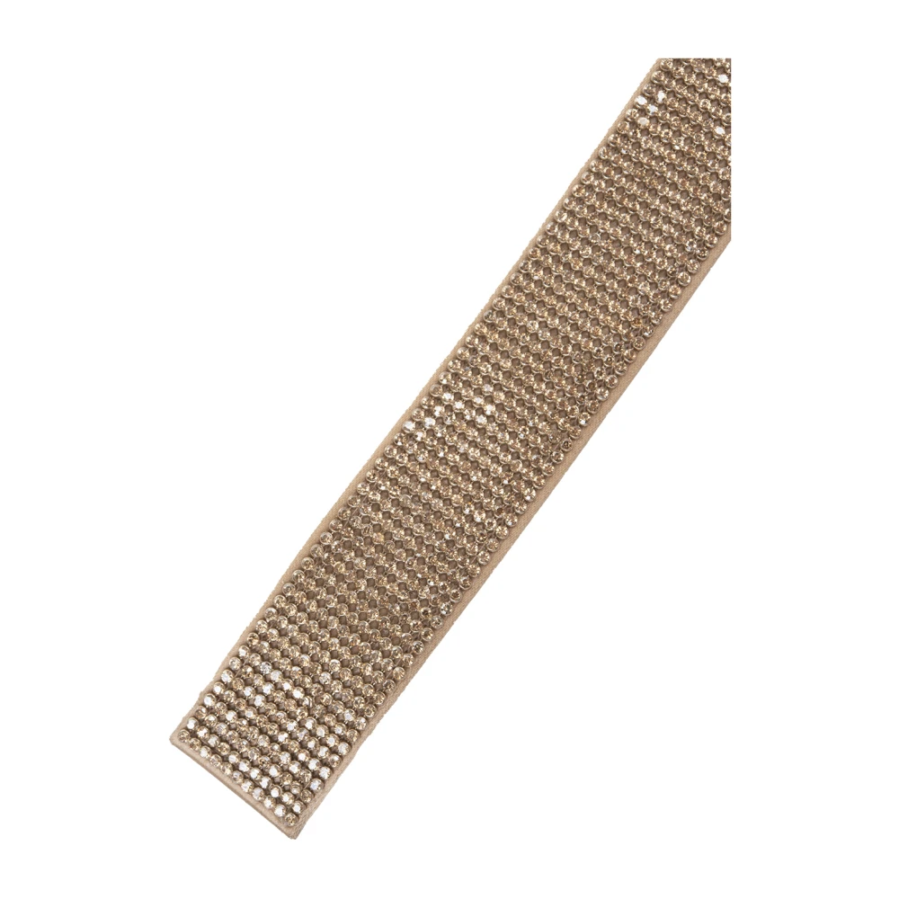 Benedetta Bruzziches Gouden Kristal Mesh Riem Yellow Dames