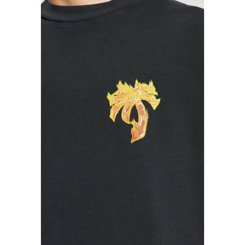 Palm Angels T-shirt met bedrukt logo Black Heren