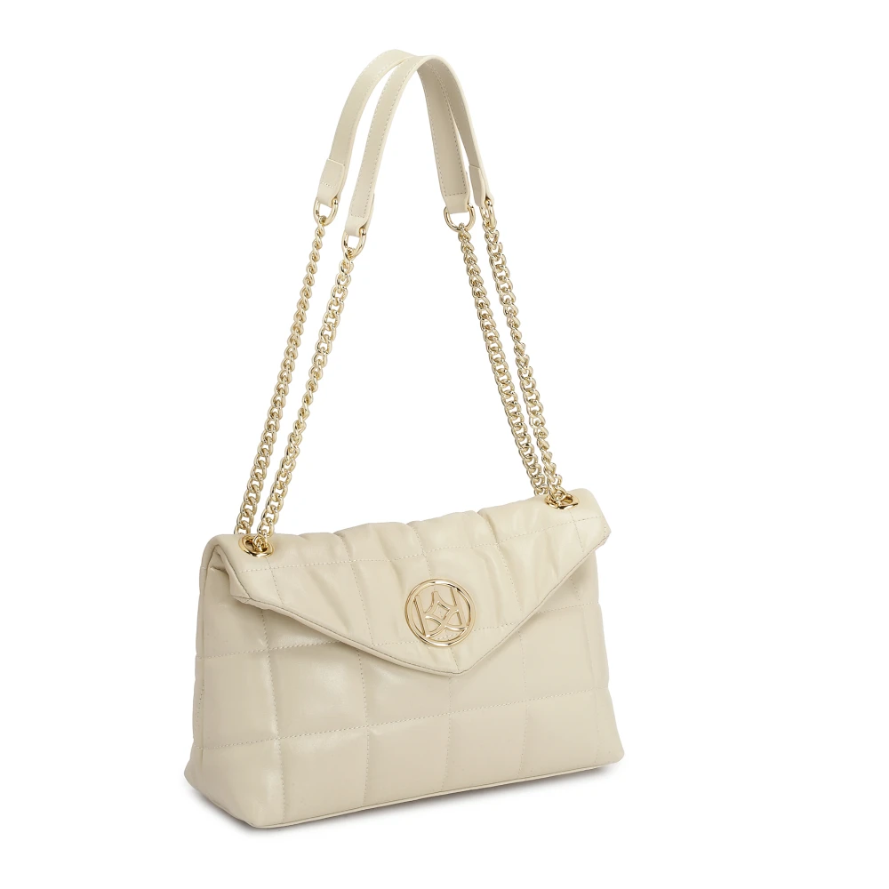 Kazar Leren kettinghandtas versierd met quilten Beige Dames
