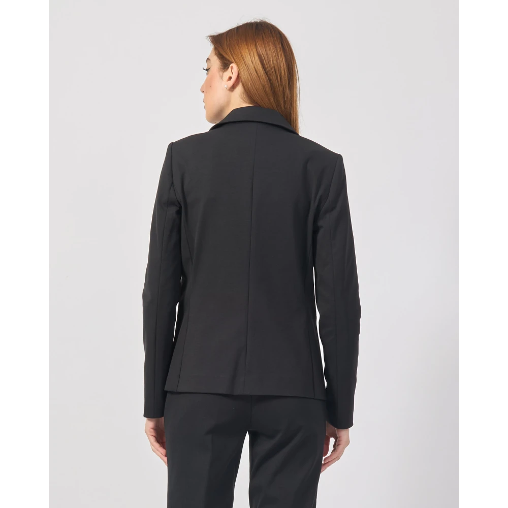 YES ZEE Zwarte jas met Milano-stiksels Black Dames