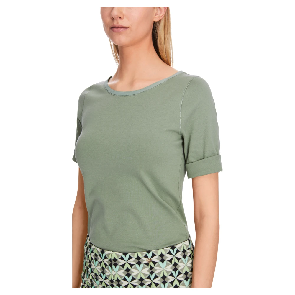 Marc Cain Casual Turn-up Sleeve T-Shirt Green Dames