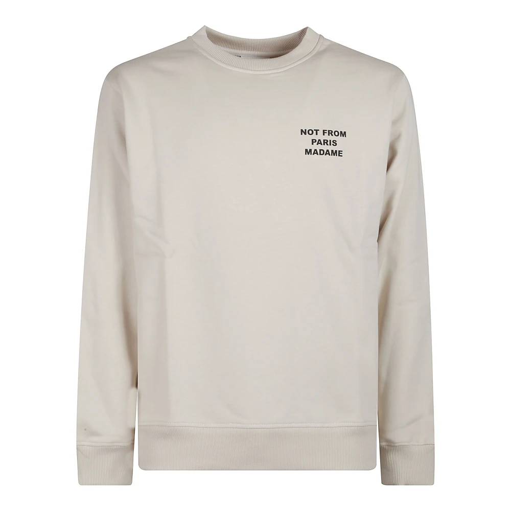 Drole de Monsieur Stoere Sweatshirt met Pakkende Slogan Beige Heren