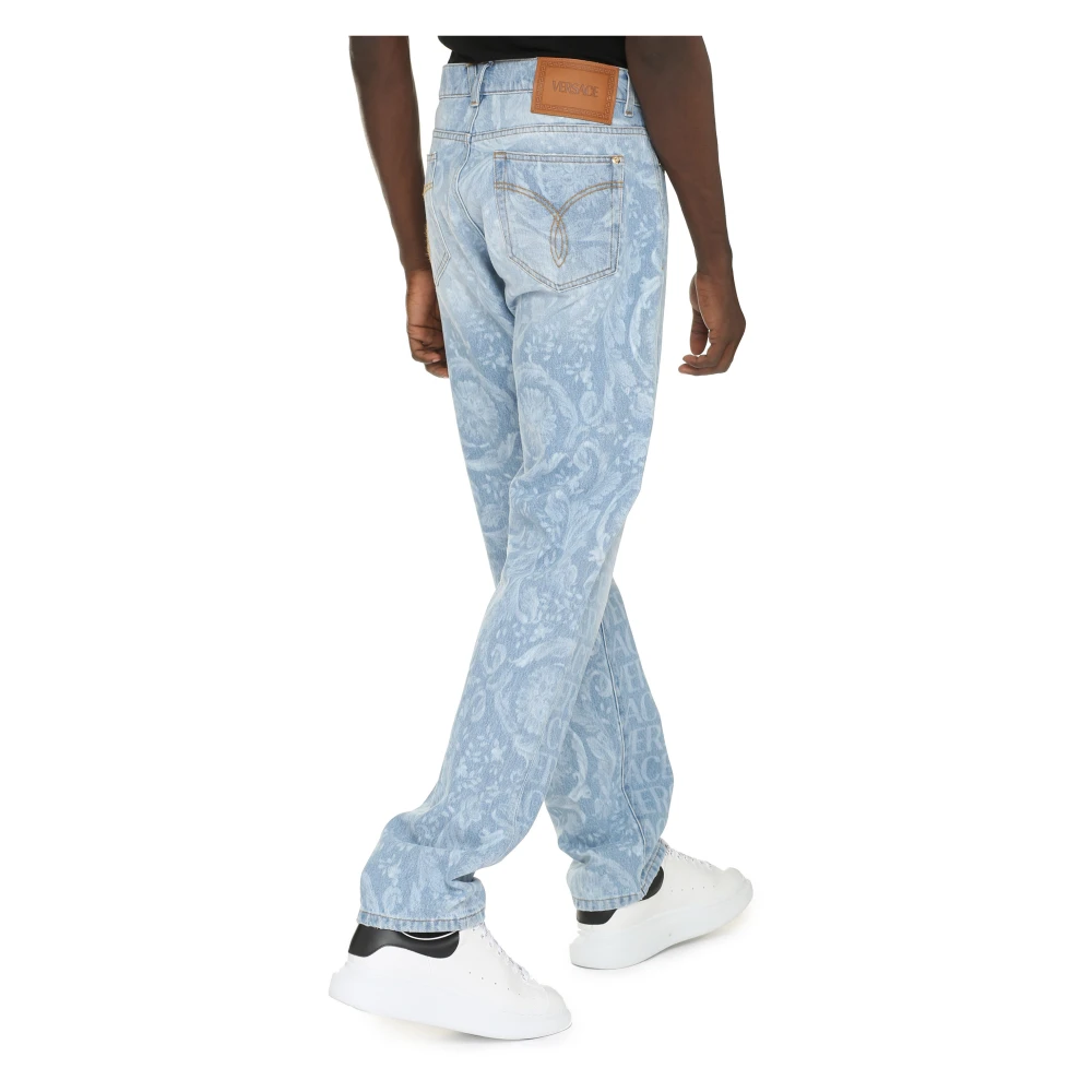 Versace Barok Silhouet Jeans Blue Heren