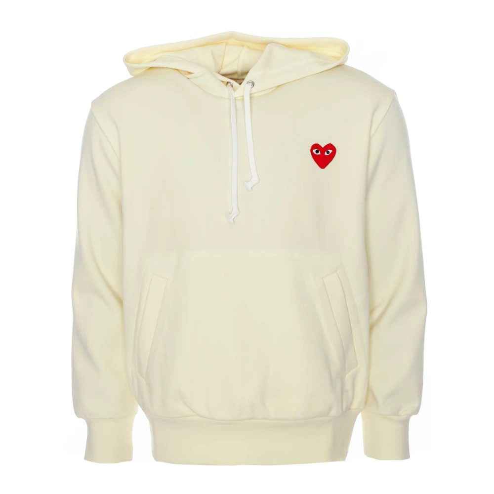 Comme des Garçons Play Hoodie met Logo Patch Beige Heren