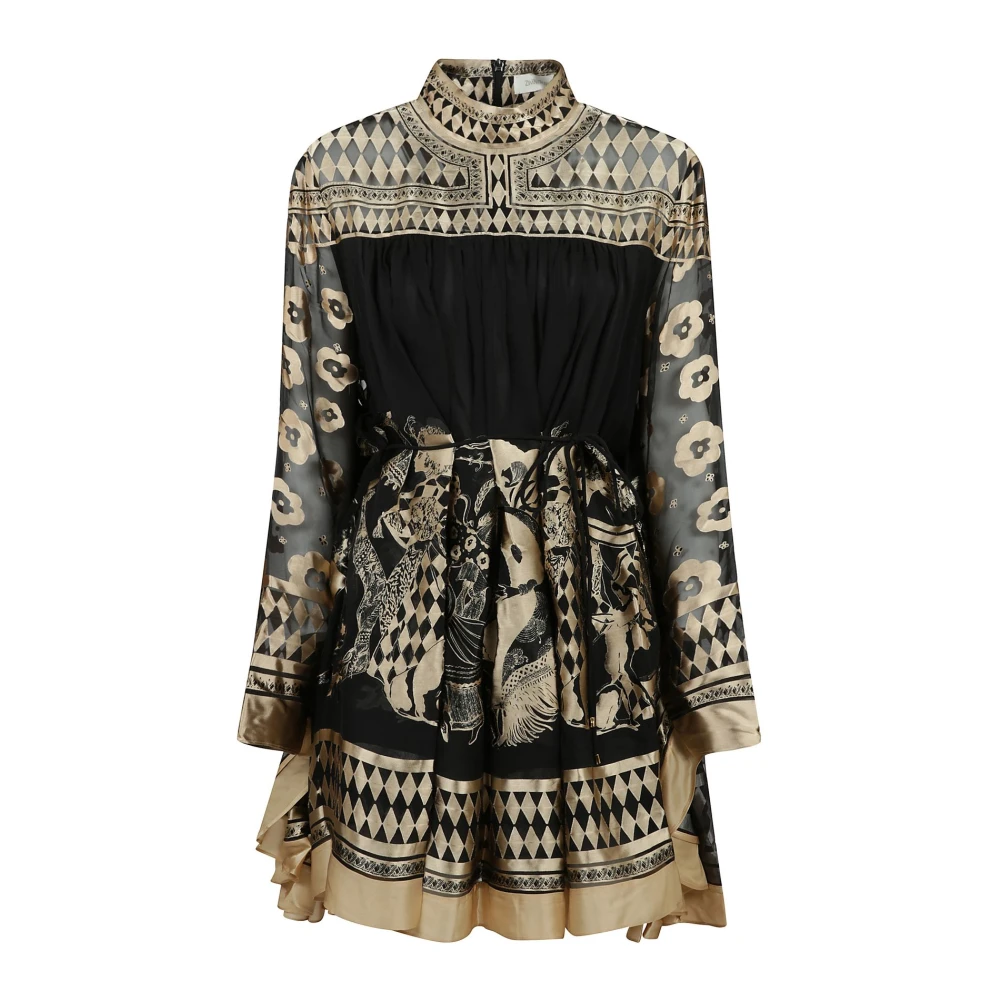Zimmermann Otto Mini Jurk Illustratie Black Dames