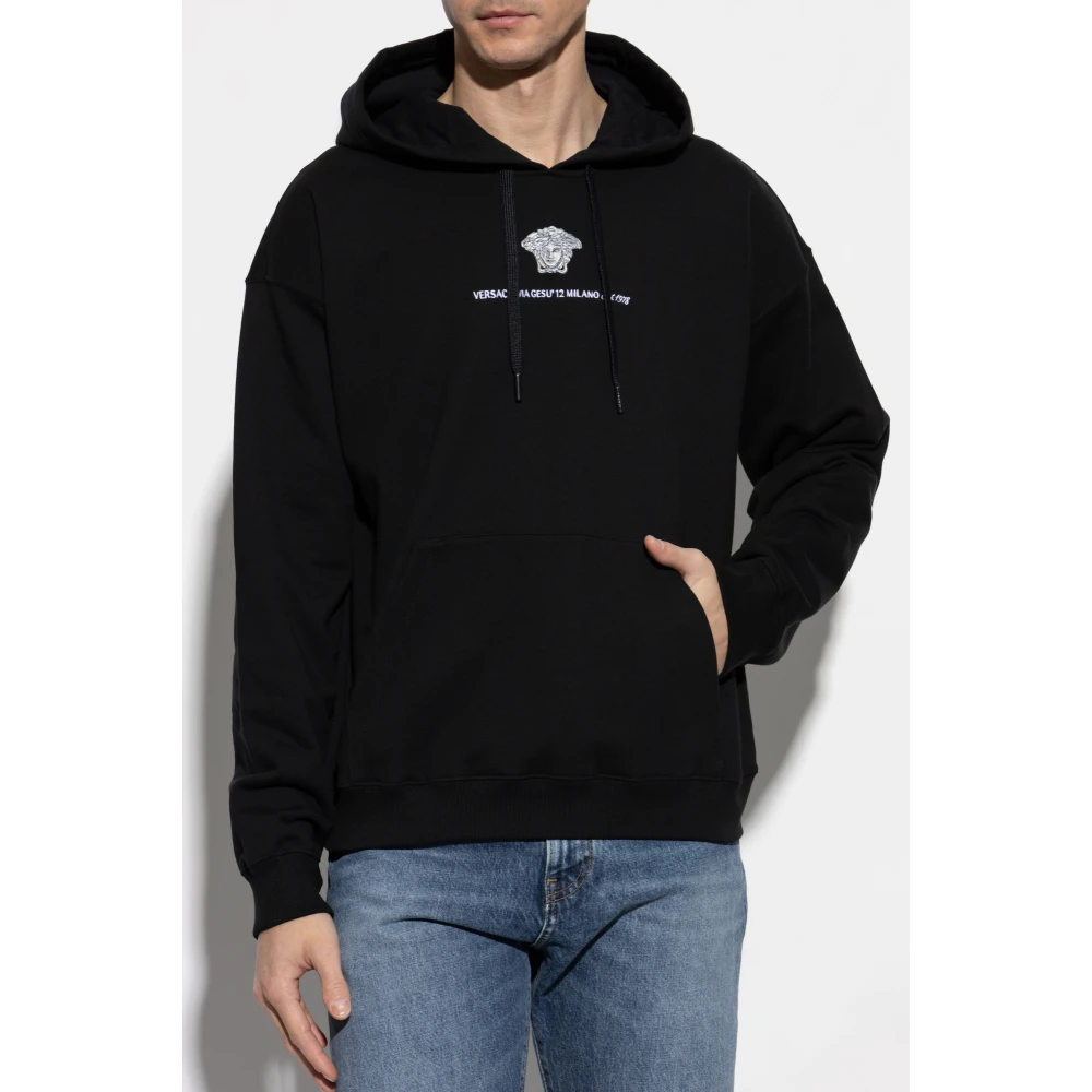 Versace Sweatshirt met logo Black Heren