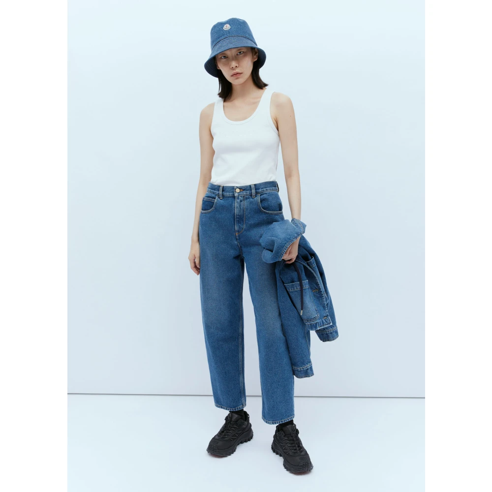 Moncler Klassieke Cropped Jeans Blue Dames