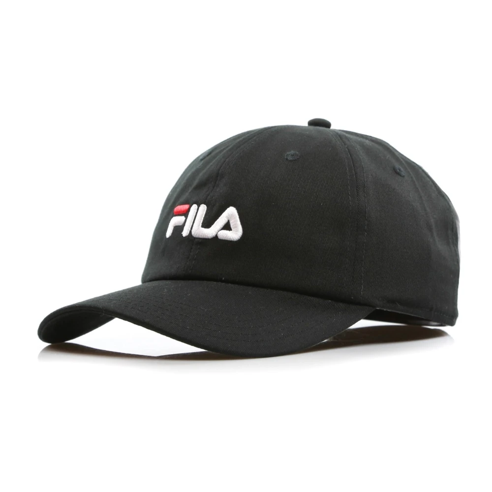 Fila Zwarte gebogen klep vaderpet lineaire band Black Heren