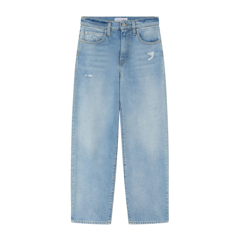 Pinko Blue Straight Fit Jeans, Female, W28, Stylish Trousers