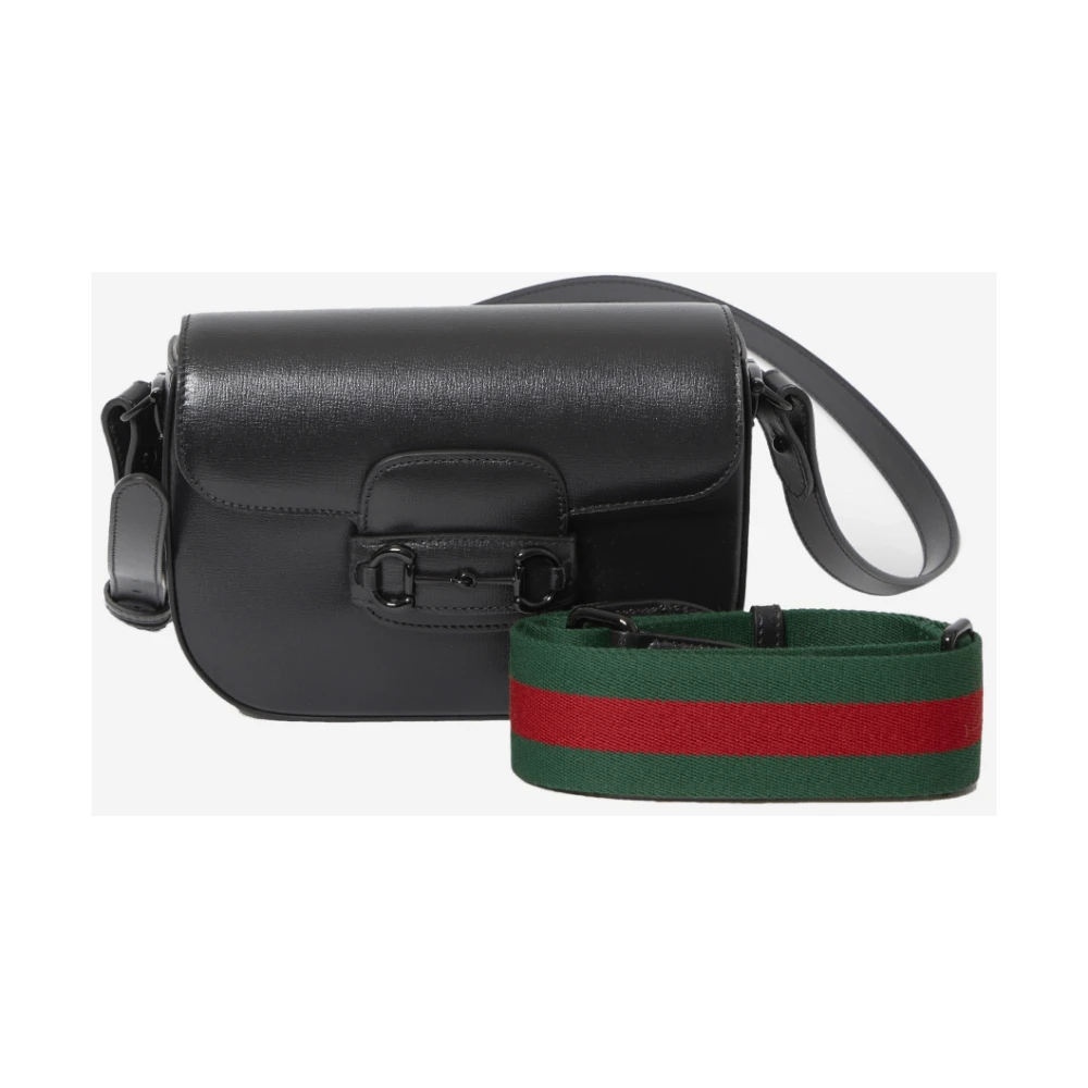 Gucci Zwarte Horsebit 1955 Crossbody Tas Black Dames