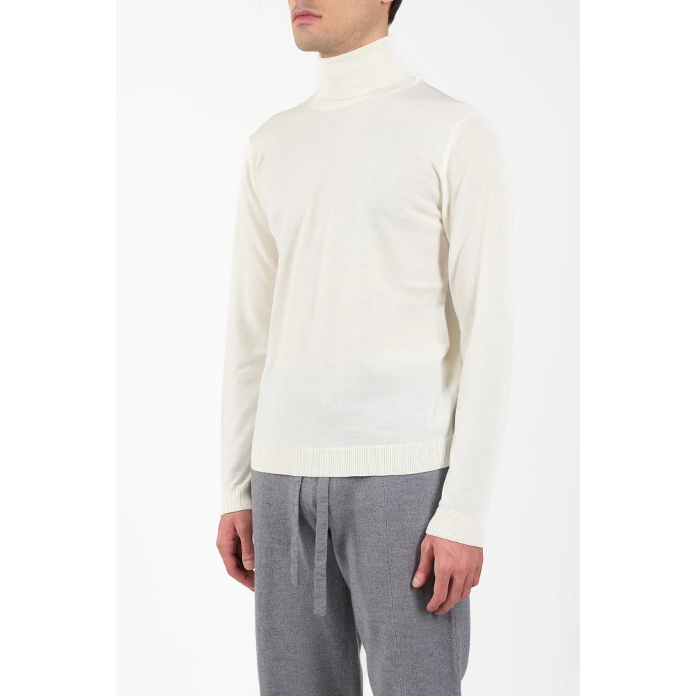 Roberto Collina Merinowol Coltrui Trui Beige Heren