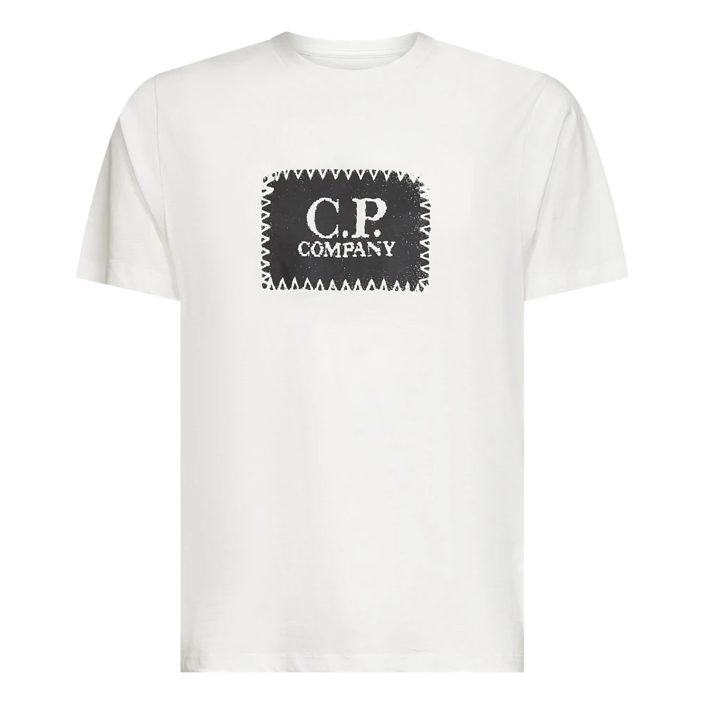 C.p. Company Men's White Ribbed Crewneck T-Shirt - T-Shirts - Xl - Tops