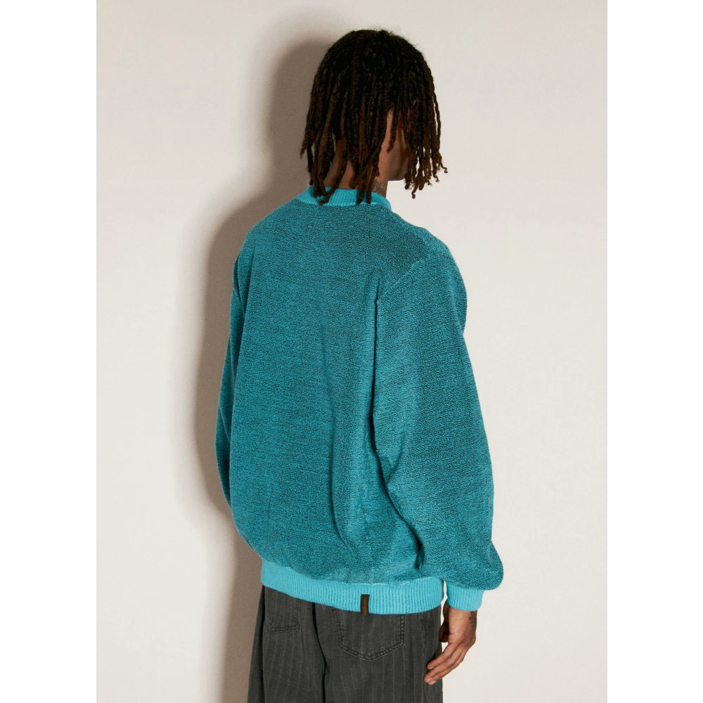 Isa Boulder Katoenen Terry Crewneck Sweater Blue Heren