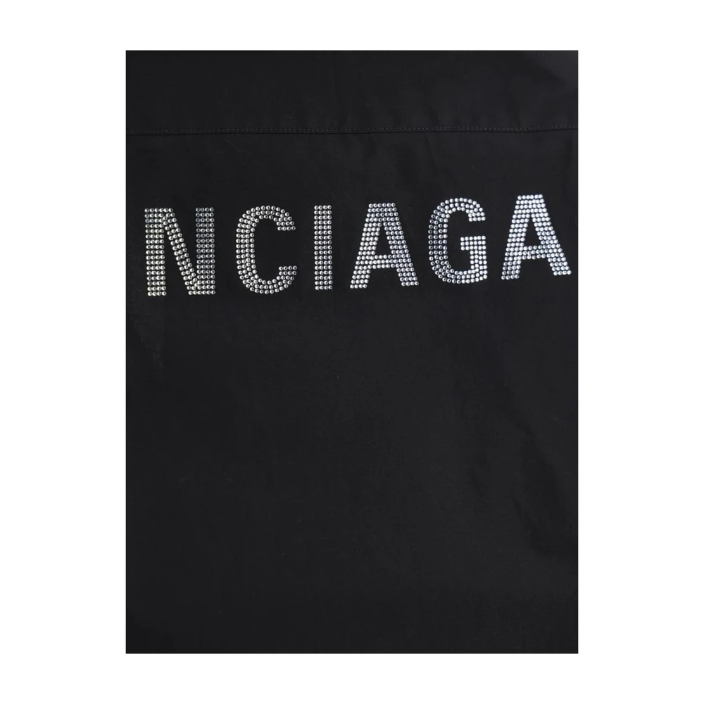 Balenciaga Klassieke Katoenen Shirt met Iconisch Monogram Black Dames