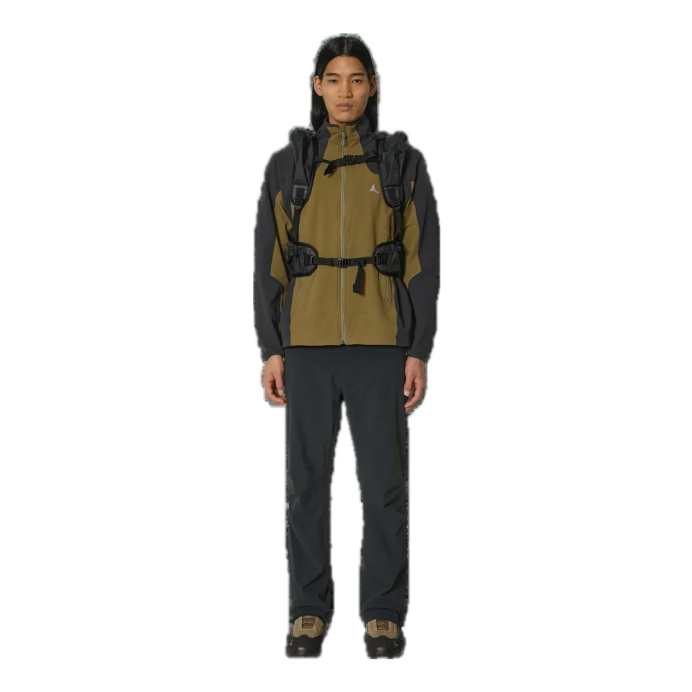 ROA Zwarte Softshell Jas met Logo Grafisch Green Heren