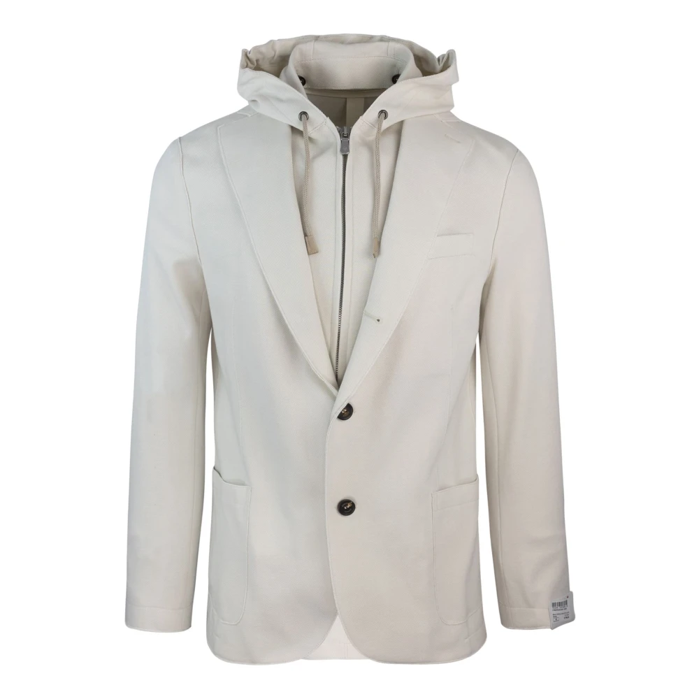 Eleventy Capuchon Katoenmix Jas Beige Heren