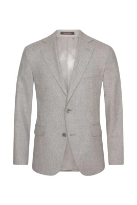 Beige Flanellblazer Modern Passform Ull