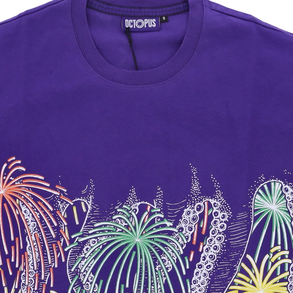 Octopus Paarse vuurwerk heren tee Multicolor Heren