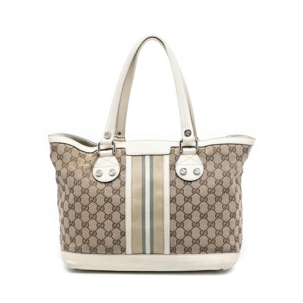 Gucci Vintage Women's Brown Pre-Owned Canvas Tote Bag
