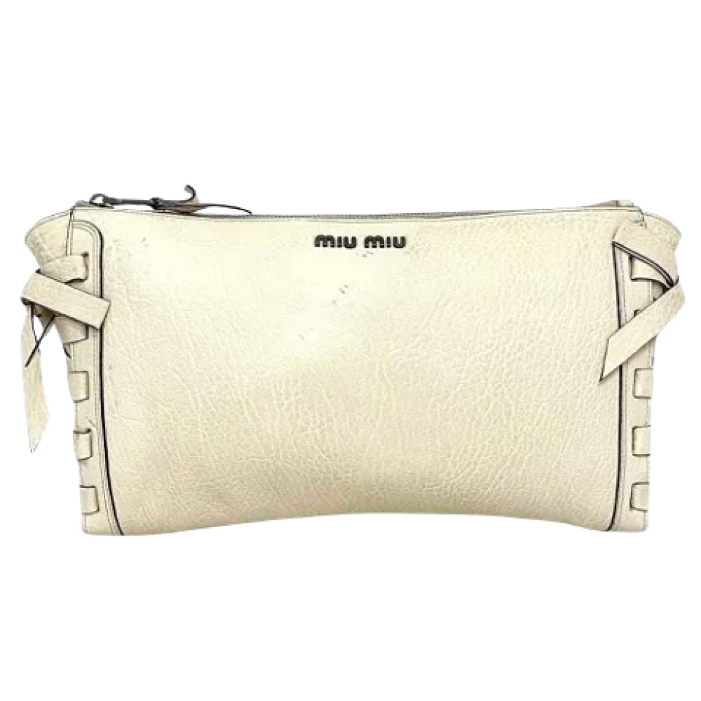 Miu Pre-owned Leather handbags White Dames