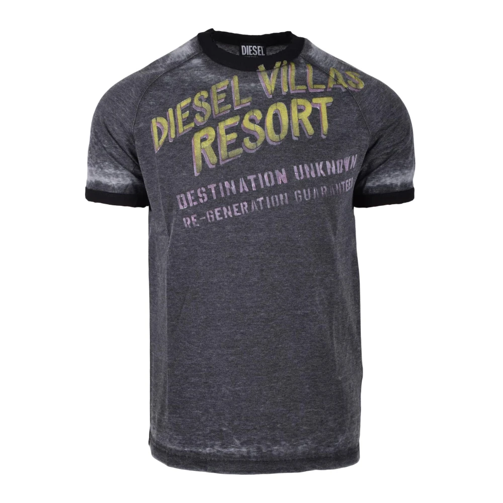 Diesel Katoenmix T-shirt Gray Heren