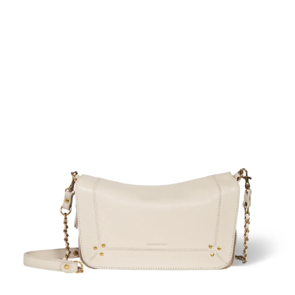 Jérôme Dreyfuss Beige Leren Schoudertas met Ketting Beige Dames