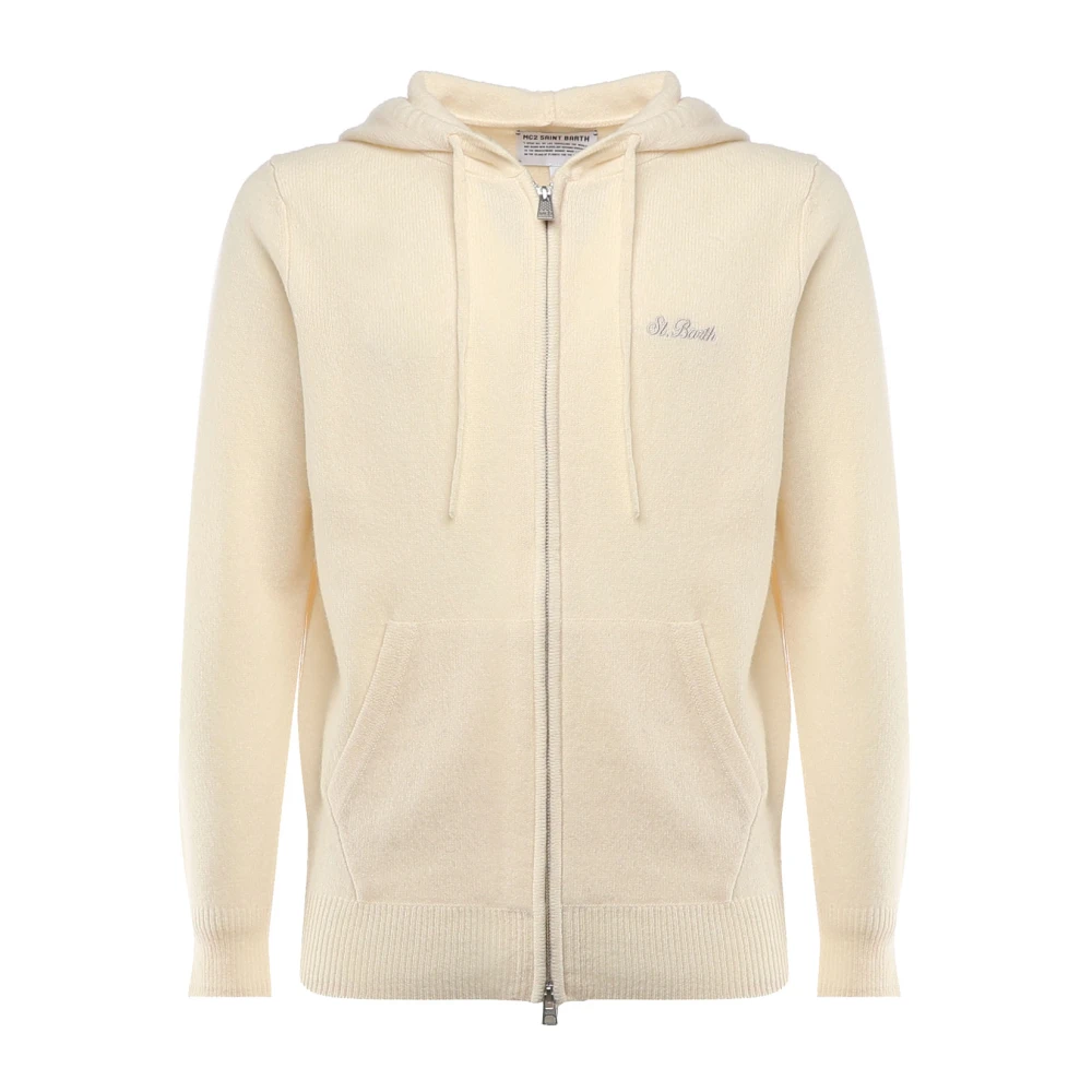 MC2 Saint Barth Katoenen sweatshirt met ritssluiting en trekkoord Yellow Heren