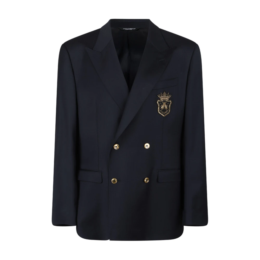Dolce & Gabbana Men's Blue Taormina Double-Breasted Jacket - Blazers - Xl - Jackets